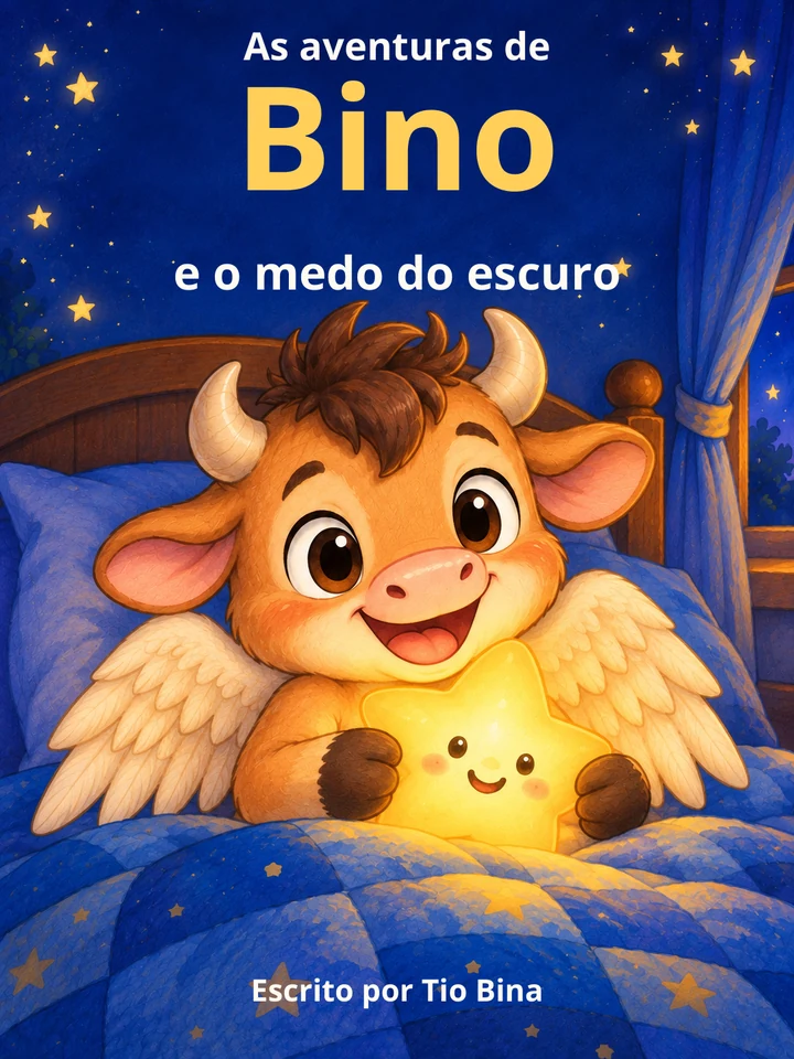 Capa do livro Bino e o medo do escuro, de Tio Bina