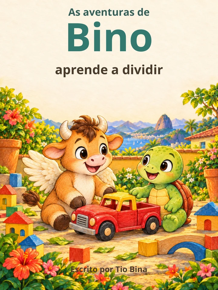 Capa do livro Bino aprende a dividir, de Tio Bina